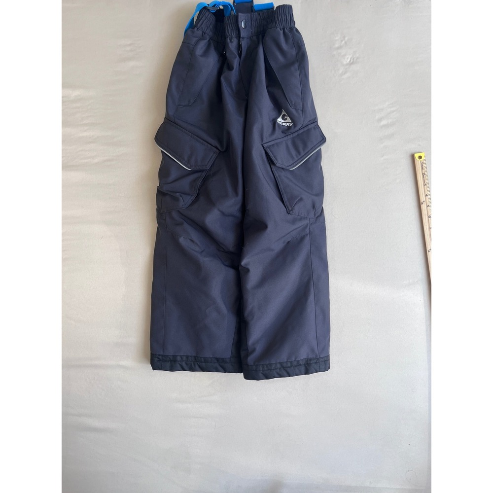 Gerry Kids Snow Pants Gray Insulated Winter Cargo Trousers Suspenders Size S 7/8